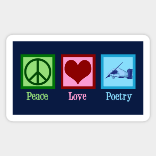 Peace Love Poetry Sticker